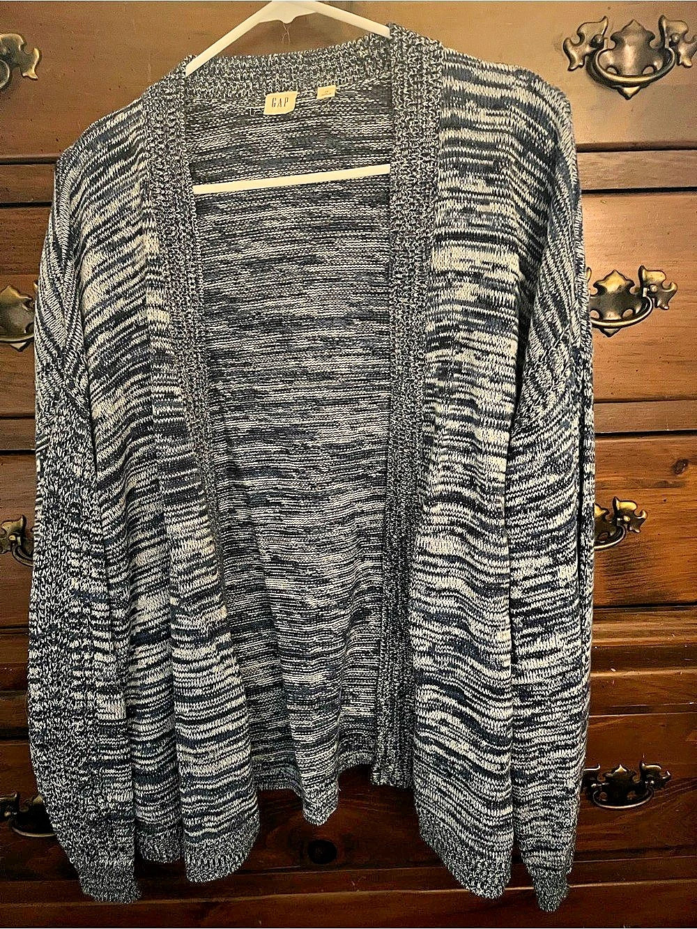 Gap Open Front Cardigan Blue & White Size XL